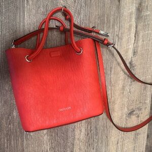 Calvin Klein Bibrant Red Crossbody Bag with Adjustable Strap
